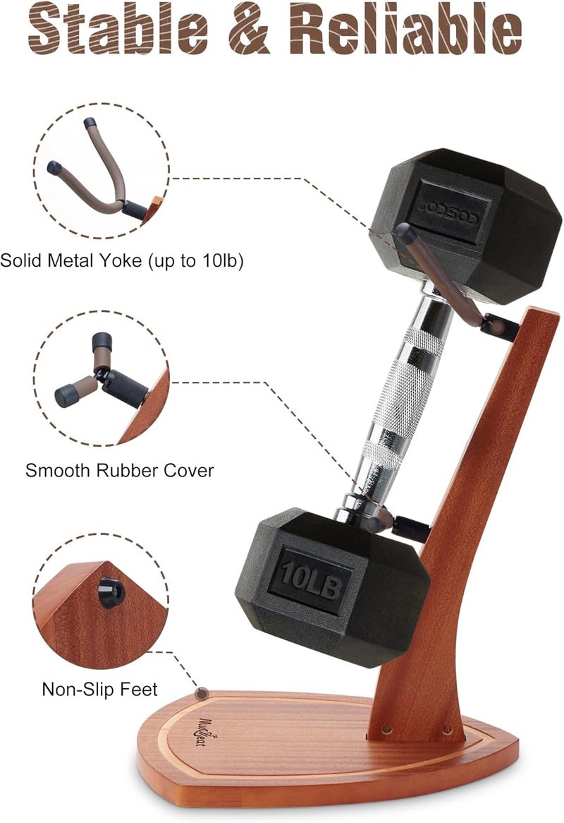 Musbeat Saxophone Stand, Saxophone Stand for Alto and Tenor, Mahogany Hardwood Alto Sax Stand with Soft Silicone Yokes, Handcrafted Wooden Tenor Saxophone Holder for Home Studio Display - Image 5